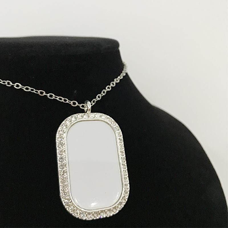 Sublimation Blanks Photo Metal Oval Necklace