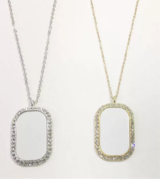 Sublimation Blanks Photo Metal Oval Necklace