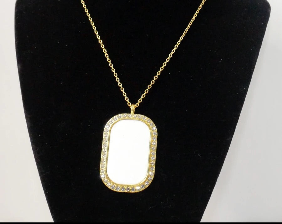 Sublimation Blanks Photo Metal Oval Necklace