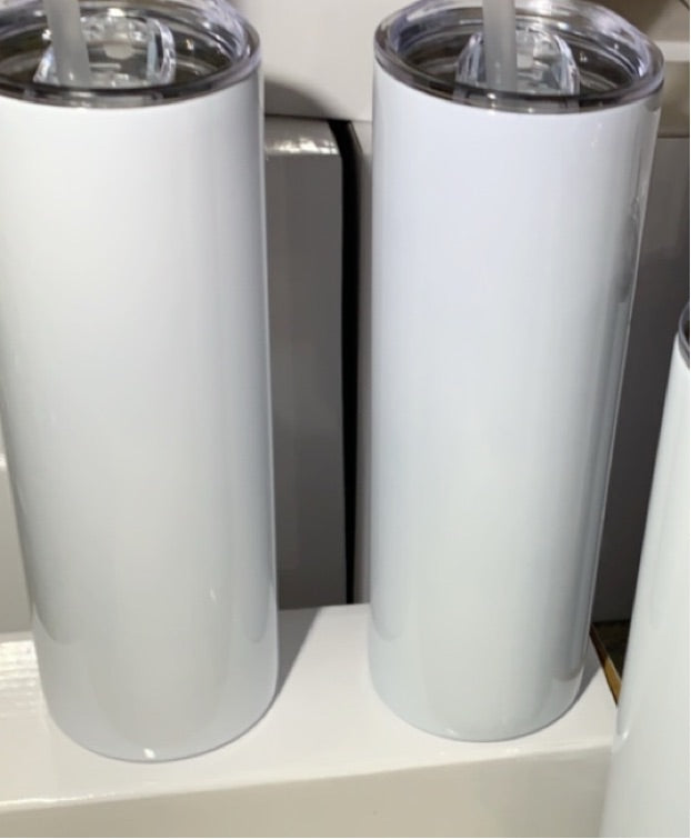 Sublimation 20oz Skinny Tumbler w/ Metal Straw (Straight)