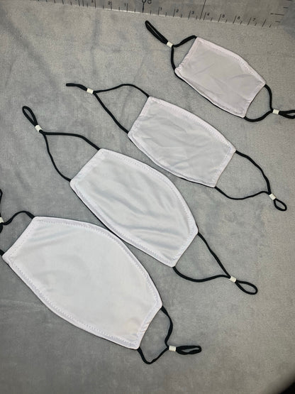 Face Mask Blank For Sublimation 100% Polyester with adjustable earloops