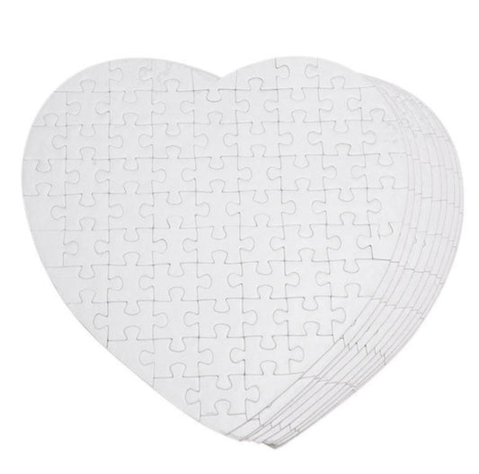 Heart-Shaped Sublimation Blank Printable Jigsaw Puzzle 80pc