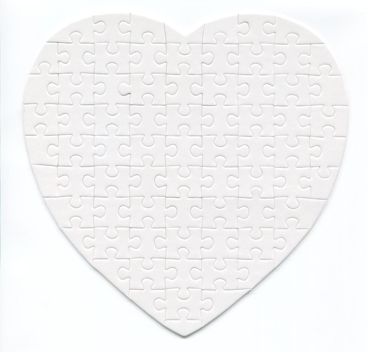 Heart-Shaped Sublimation Blank Printable Jigsaw Puzzle 80pc