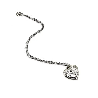 Personalized Sublimation Blank Angel Wings  Heart Lockets Pendant Necklace